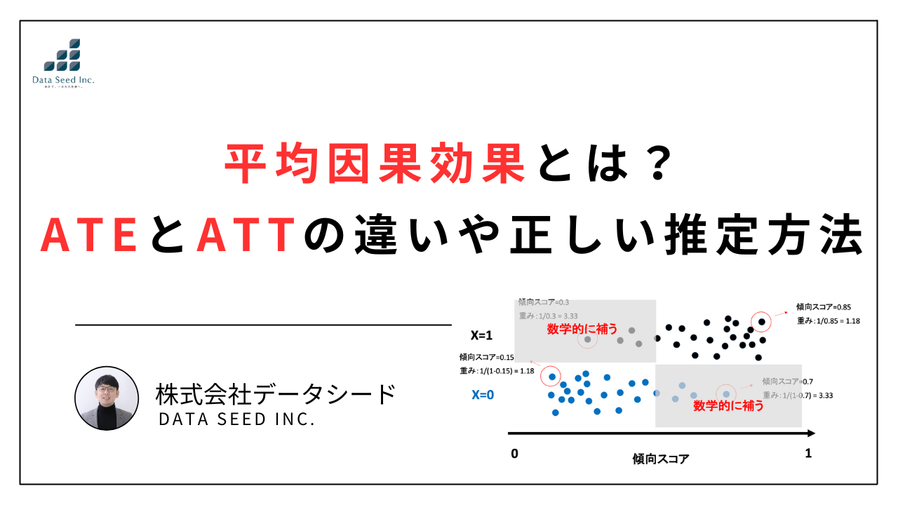わかりやすく解説】平均因果効果とは？ATEとATTの違いや正しい推定方法 | いちばんやさしい、医療統計